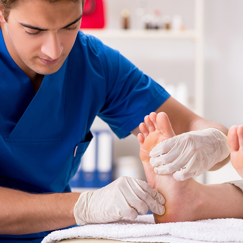 podiatrist treating a patient at Roxburghe House Aberdeen 