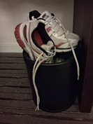 A pair of shoes in a trash can

AI-generated content may be incorrect.